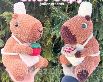 Chef Capy Crochet Pattern PDF Digital Download Amigurumi Stuffed Animal Capybara