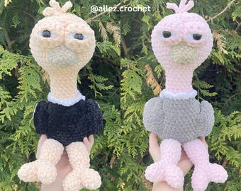 Verdächtiger Strauß Häkelanleitung (PDF Digital Download) Amigurumi Flamingo-Muster