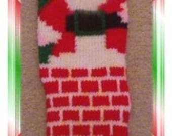 Hand Knit Kris Kringle Down The Chimney Stocking -SPECIAL ORDER FOR 2024-