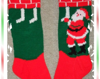 Hand Knit Santa Hanging Stockings Christmas Stocking -SPECIAL ORDER FOR 2024-