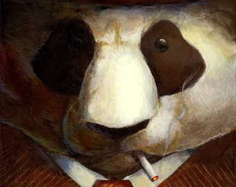 The Gumshoe: Smoking Panda Art Print