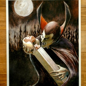 Limited Signed edition How Would You Eat PEZ?: Dracula Eating PEZ Art Print 16x20 inches