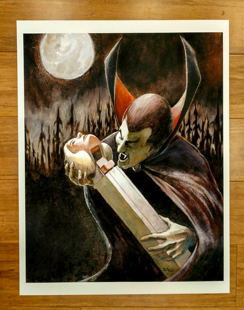 Limited Signed edition How Would You Eat PEZ?: Dracula Eating PEZ Art Print 16x20 inches