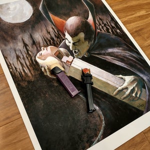 Limited Signed edition How Would You Eat PEZ?: Dracula Eating PEZ Art Print image 3