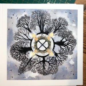 Set mit 5 Weihnachtskarten / Wintersonnenwende-Karten