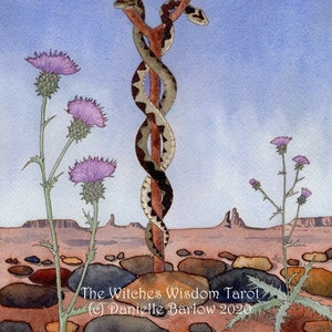 Two of Fire, Witches Wisdom Tarot, 2 of wands