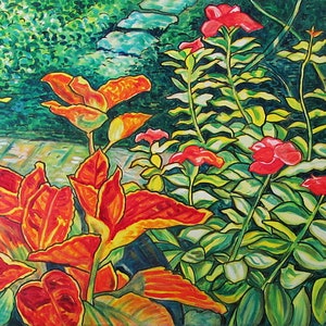 Sometimes I Paint My Garden 24 x 30 inch Original Oil Painting by Elizabeth Graf Art Painting, Art & Collectibles image 5