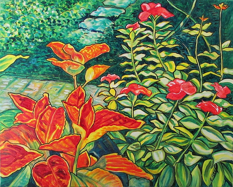 Sometimes I Paint My Garden 24 x 30 inch Original Oil Painting by Elizabeth Graf Art Painting, Art & Collectibles image 5