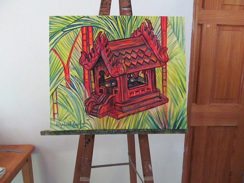Spirit House 20 x 24 inch Original Oil Painting by Elizabeth Graf Art Painting, Art & Collectibles image 2