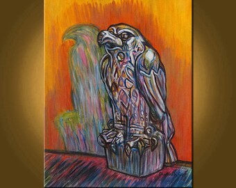 The Maltese Falcon -- 22 x 28 inch Original Oil Painting by Elizabeth Graf on Etsy -- Art Painting, Art & Collectibles