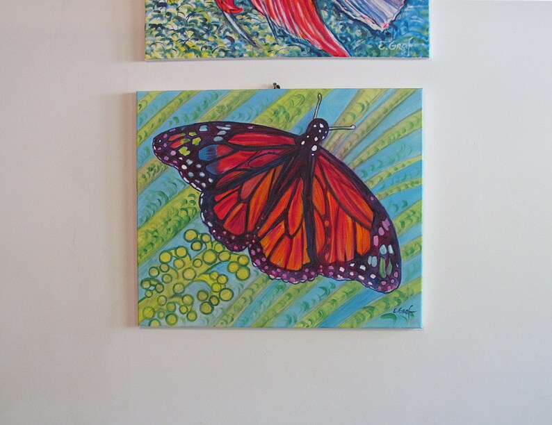 Crayola Butterfly 20 X 24 Inch Original Oil Painting by Etsy