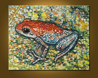 Magic Frog -- 16 x 20 inch Original Oil Painting by Elizabeth Graf on Etsy, READY to HANG, Art Painting Oil