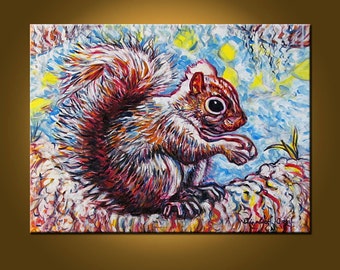 Magical Squirrel -- 18 x 24 inch Original Oil Painting by Elizabeth Graf on Etsy -- Art Painting, Art & Collectibles