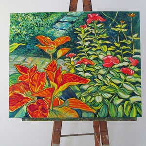 Sometimes I Paint My Garden 24 x 30 inch Original Oil Painting by Elizabeth Graf Art Painting, Art & Collectibles image 4