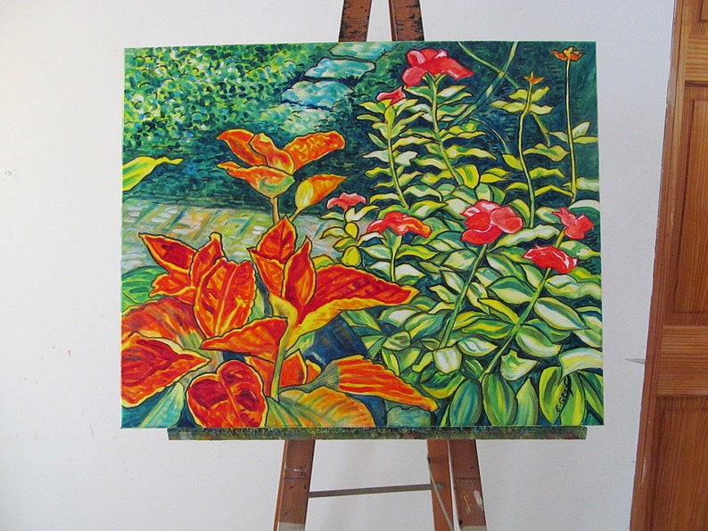 Sometimes I Paint My Garden 24 x 30 inch Original Oil Painting by Elizabeth Graf Art Painting, Art & Collectibles image 4