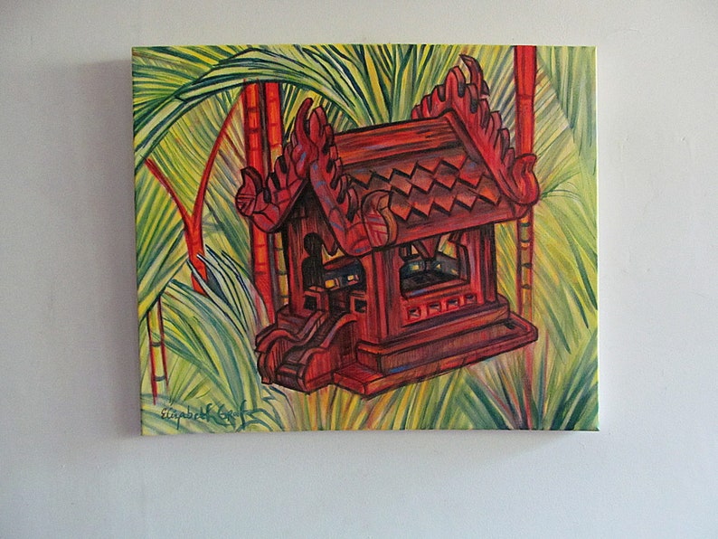 Spirit House 20 x 24 inch Original Oil Painting by Elizabeth Graf Art Painting, Art & Collectibles image 4