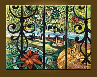 Other Side of the Garden -- 30 x 40 inch by Elizabeth Graf -- Art Painting Art Collectibles