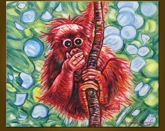 Oops -- You Found Me! -- 20 x 24 inch Original Oil Painting by Elizabeth Graf -- Art Painting, Art & Collectibles