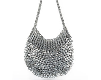 Soda Tab Purse GRETA by Escama Studio | Paco Rabanne-Inspired Chainmail Bag | Beautifully Finished With Fabric Liner + Metal Zipper