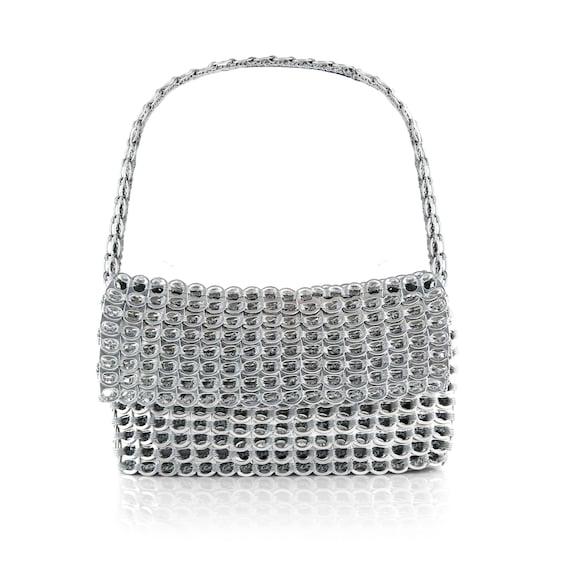 【関税込み】Purse - Rabanne - l - Silver silver sparkle discs Large bag | Rabanne