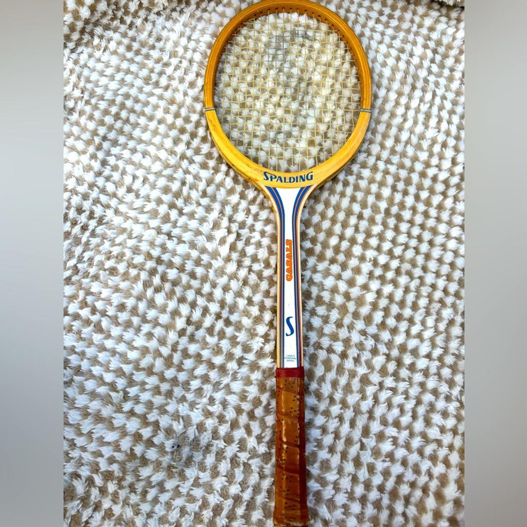 Racchetta Da Tennis In Legno Spalding Bianca Impact-120 Con Custodia