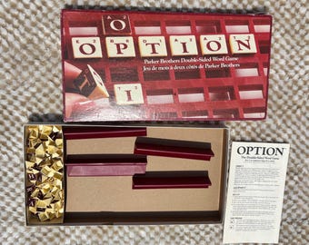 1983 Parker Brothers Option Word Game – Vintage Double-Sided Board Game