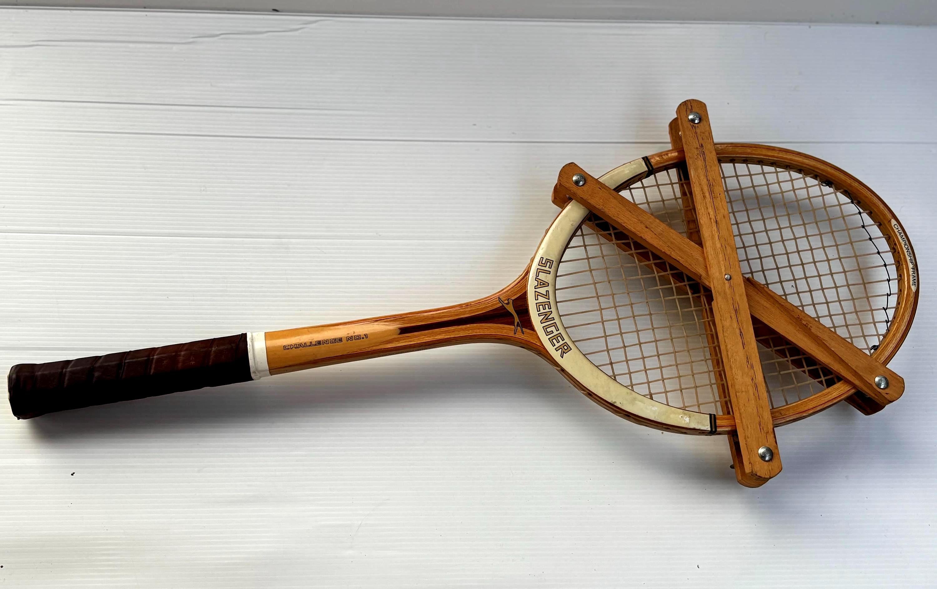Raquette de tennis Slazenger Demon Mid Jr vintage en bois, décoration murale de sport, souvenirs sportifs. - France