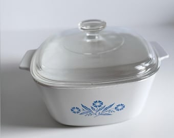 Corning Ware A-1 1/2-B Auflaufform für Familienmahlzeiten, Kornblumenfarbene Form mit Deckel