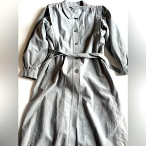 Vintage Authentic Ultra Suede Gray Trench Coat