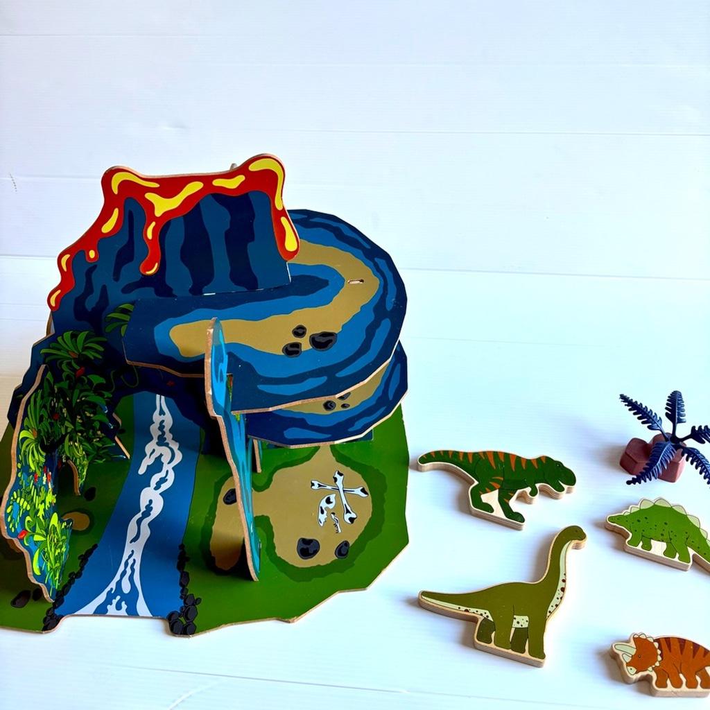 IKEA JÄTTELIK Dinosaur and Volcano Wooden Toy Set - Etsy