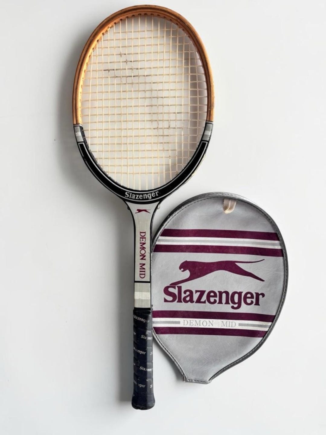 Vintage Slazenger Demon Mid Tennis Racket With Cover Retro - Etsy