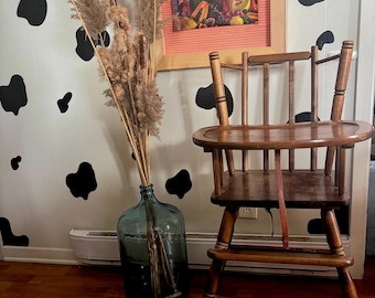 Rare Vintage Wooden Engraved Duck High Chair for kids