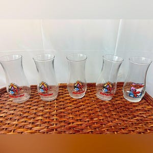 Vintage Red Lobster Tropical Explosion & Hurricane Cocktail Glasses – Set of 5