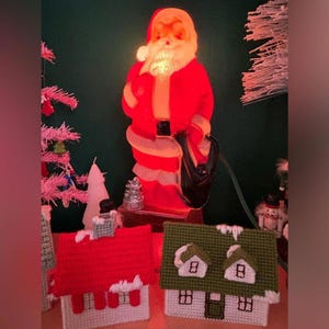 Vintage Plastic Blow Mold Santa Claus