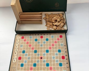 Scrabble francés vintage – Selchow & Righter, juego completo de fichas de madera