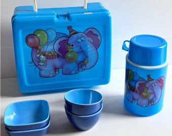 Thermos a forma di elefante per bambini anni '90, regalo nostalgico per il pranzo a scuola