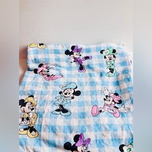 Vintage Disney Minnie Mouse Twin Lakan Blå Gingham Kanada