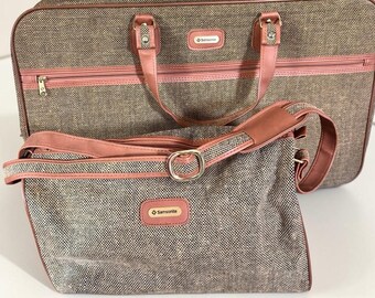 Vintage Samsonite Garment Bag With Matching Travel Bag Set