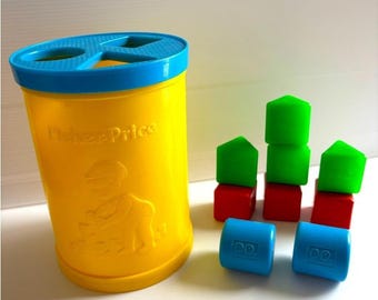 Primeros bloques Fisher Price para bebés, vintage de 1977