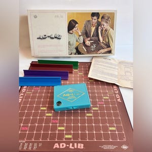 Vintage AD-LIB Word Game Complete 1970s Canadian Board Game