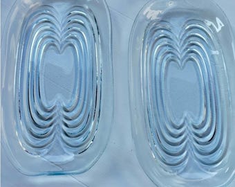 Juego de 2 bandejas de cristal para servir estilo Art Déco, decoración vintage para carrito de bar