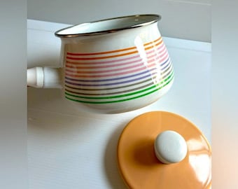 Pastel Rainbow Saucepan for Retro Cottage Kitchen