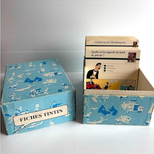 Caja de cartas vintage de Tintín, Atlas Editions, 1991: 339 cartas en su caja original