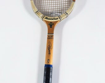 Raqueta de tenis de madera Vintage Rival Model de Luxe, decoración deportiva