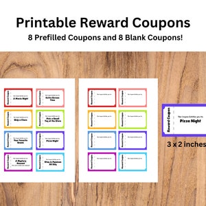 Printable Kids Reward Coupons - 16 Coupons | with blank coupons