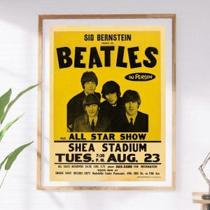 1966 - Póster del concierto de los Beatles en el Shea Stadium