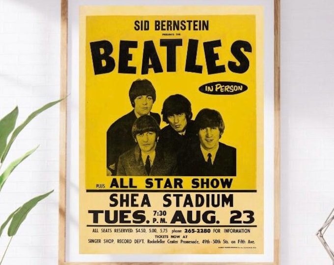 1966 - Beatles Shea Stadium Concert Poster