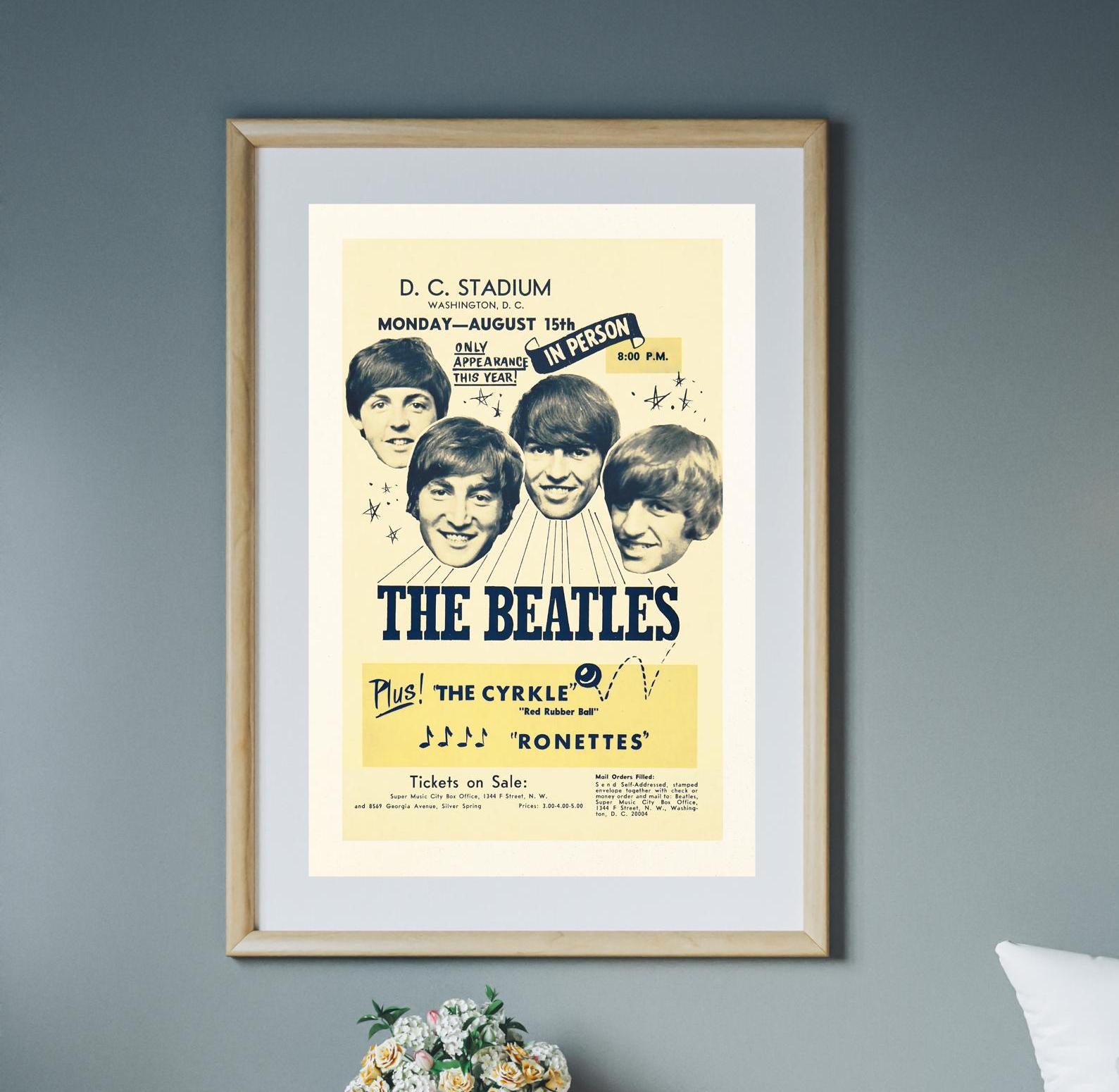 1966 - Vintage Beatles DC Concert Handbill; Restored Poster - Etsy