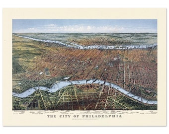 1875 - &quot;The City of Philadelphia&quot;, Currier & Ives Bird&#39;s-eye-view