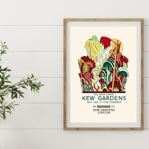 1926 - Cartel turístico vintage del metro de Londres, "Kew Gardens"